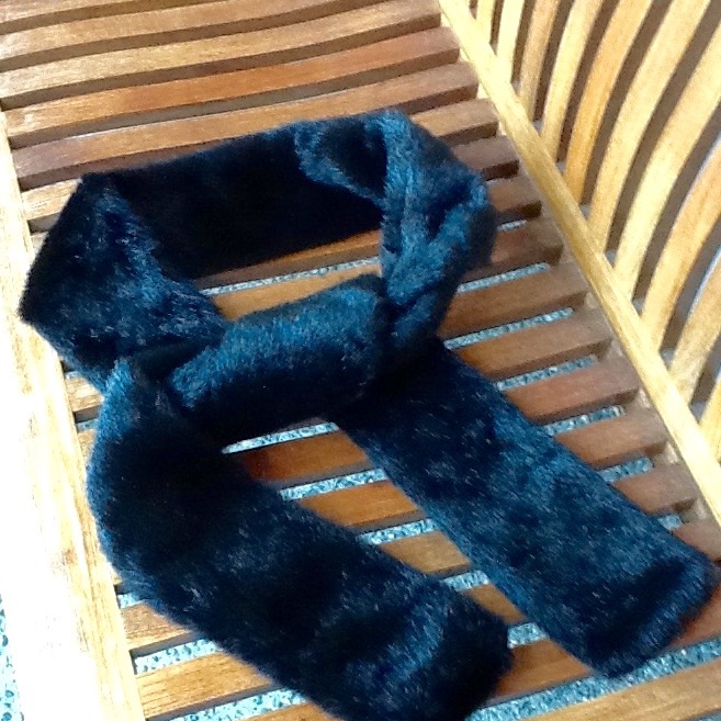 Laura Ashley Faux Fur Black Scarf